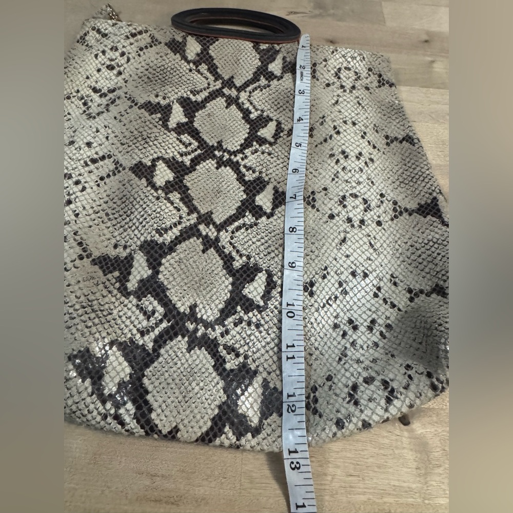 Clare V Snakeskin Patterned Tote Bag fold over clutch purse - Picture 14 of 16